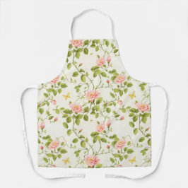 Delantal Elegante Rosa Vine Florece