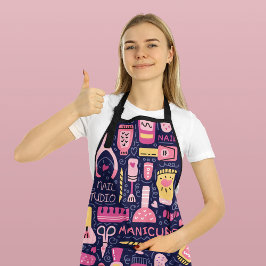 Delantal Elegante salón de manicuristas de botellas polacas