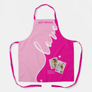 Delantal Elegante Script Love Personalized Photo Apron