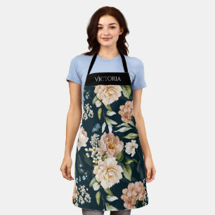 Delantal Elegante Shabby Floral Chic Personalizado