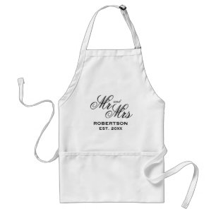 Delantal Elegante Sr. y Sra. Apron para pareja boda