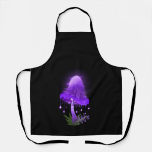 Delantal Elegante Tapa Inky Negro Morado Mushroom