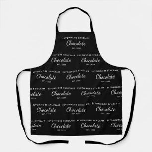 Delantal Elegante uniforme negro y blanco personalizado par