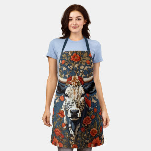 Delantal Elegante Vaca Nguni Inspirada por William Morris
