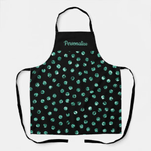 Delantal Elegante Verde azulado Blue Green Sparkle Gems Gir