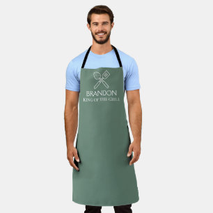Delantal elegante verde salvia para hombres Chef M