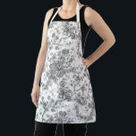 Delantal Elegante Vintage Francés Grabado Floral Toile-Gris<br><div class="desc">Elegante y ornamentado patrón vintage gris y blanco de jouy con flores exóticas, viñas y follaje entrelazados con guirnaldas y canastos de rosas. Este patrón se adaptó a partir de un fragmento textil francés histórico aproximadamente en 1910 en la colección Smithsonian. El patrón es de alta resolución pero no se...</div>