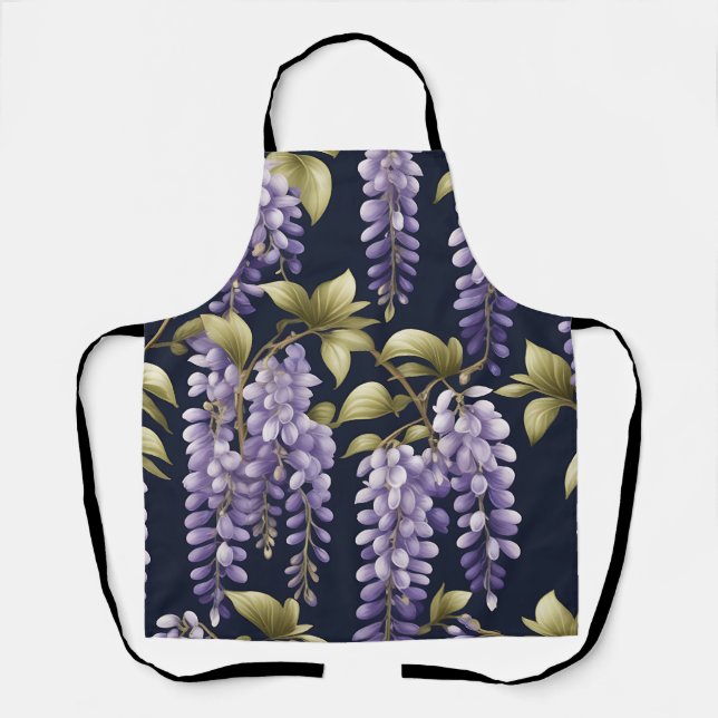 Delantal Elegante Wisteria Floral (Anverso)