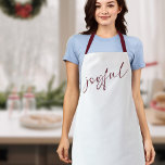 Delantal Elegante y alegre caligrafía de Borgoña<br><div class="desc">Elegante y alegre caligrafía borgoñona con correas borgoñas. Todos los colores se pueden cambiar según sea necesario.</div>