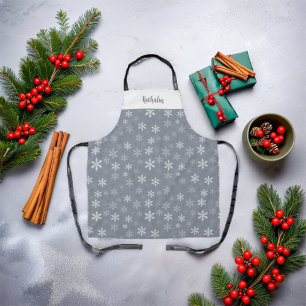 Delantal Elegantes copos de nieve de color gris vintage Per