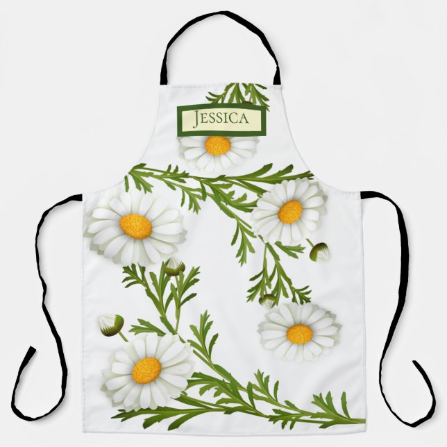 Delantal Elegantes Daisies Cortados (Anverso)
