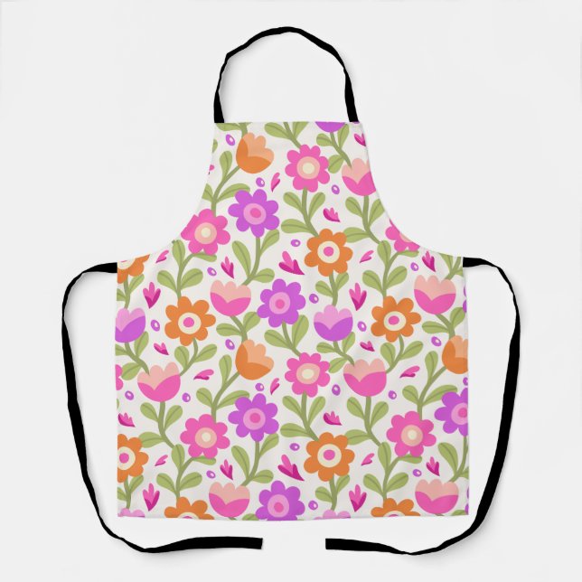 Delantal Elegantes diseños florales - Hermoso y Personaliza (Anverso)