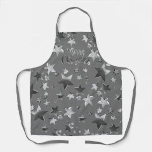 Delantal Elegantes Estrellas navideñas color gris gris col
