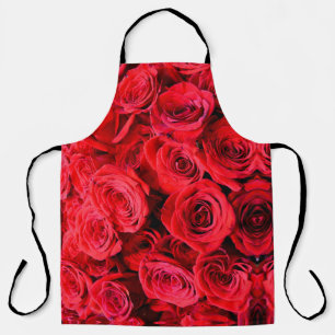 Delantal Elegantes flores rojas florales Roses Rojos rosa j