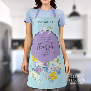 Delantal Elegantes florines primaverales La Biblia Verse Pe