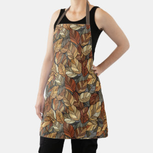 Delantal Elegantes hojas de otoño de vidrio manchado - otoñ