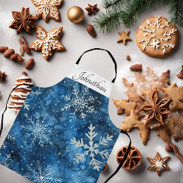 Delantal Elegantes Navidades de copos de nieve Apron