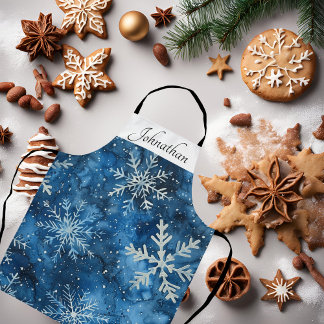 Delantal Elegantes Navidades de copos de nieve Apron