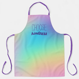 Delantal "Elegir amabilidad" Gradiente de arcoiris pastel