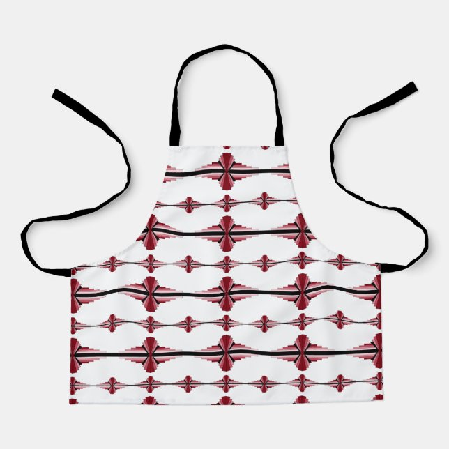 Delantal Elementos Art deco en apron crimson (Anverso)