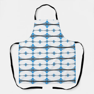 Delantal Elementos Art Deco en azul pastel