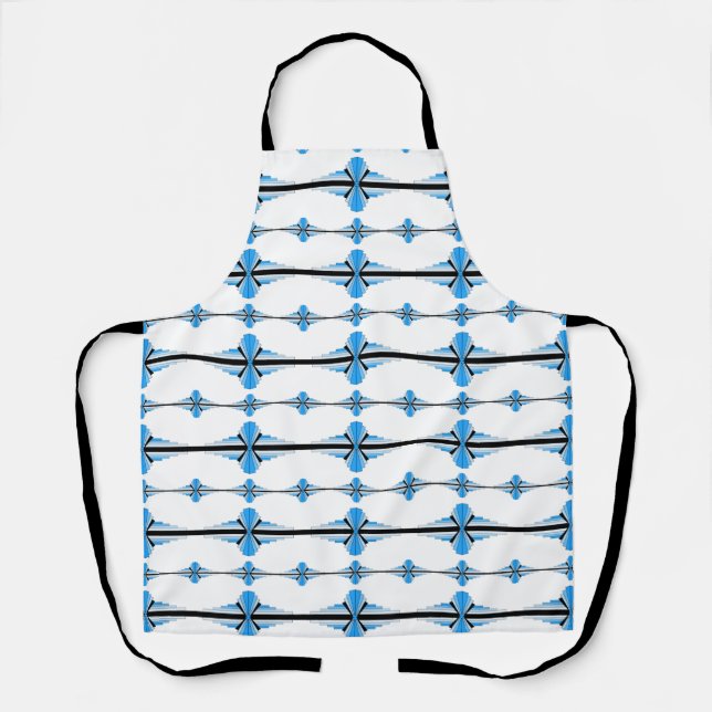 Delantal Elementos Art Deco en azul pastel (Anverso)
