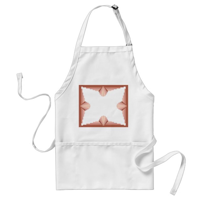 Delantal Elementos Art Decó en una paleta de oro rosa (Frente)