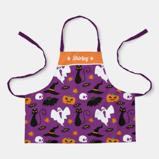 Delantal Elementos Cute Halloween Para Niños Personalizados