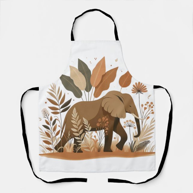 Delantal Elephant in Botanical Jungle – Elefante en Selva B (Anverso)