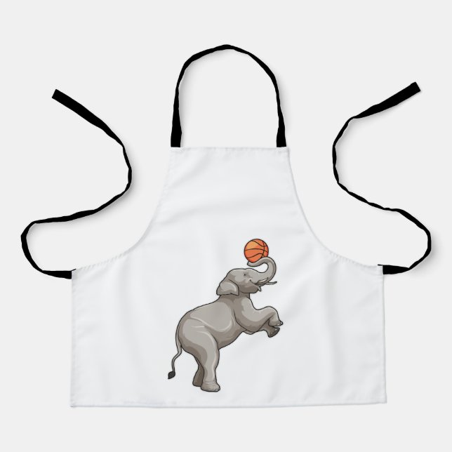 Delantal Elephant with Basketball (Anverso)