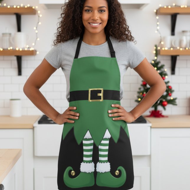 Delantal Elf Holiday Green navidades (Christmas Elf Holiday Green Apron
)