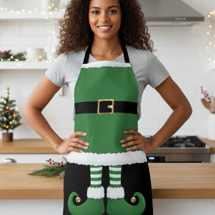 Delantal Elf Holiday Green navidades
