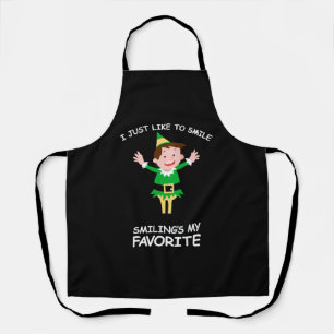 Delantal Elf navidades citan una camiseta sonriente