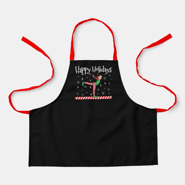 Delantal Elf, Navidades de gimnasia chicas (Anverso)