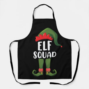Delantal Elf Squad Funny Familiar Coincidiendo con Navidade