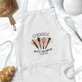 Delantal Elige tu arma divertida cita de repostería