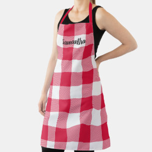 Delantal Elija su color Gingham Plaid personalizado