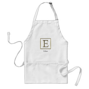 Delantal Elija su propio Monograma de Oro Brillante Apron