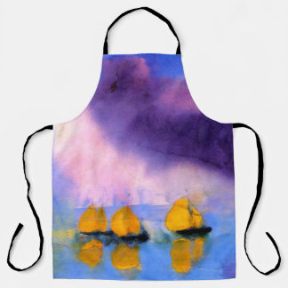 Delantal Emil Nolde - Mar con nubes violetas y veleros