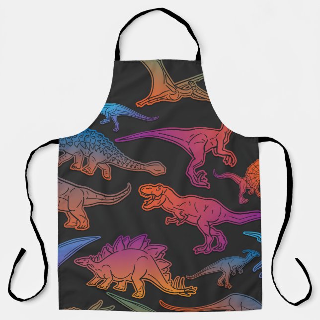 Delantal Emoji de dinosaurios, antecedentes de animales pre (Anverso)