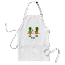 Delantal Emoji de piña personalizada Pareja de amor