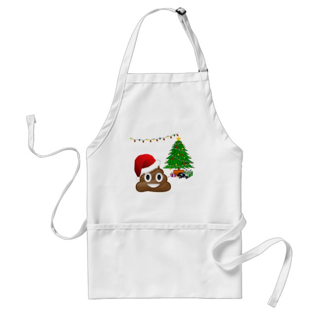 Delantal emoji de poo de navidades (Frente)