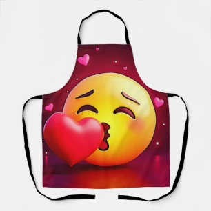 Delantal Emoji del corazón del beso dulce