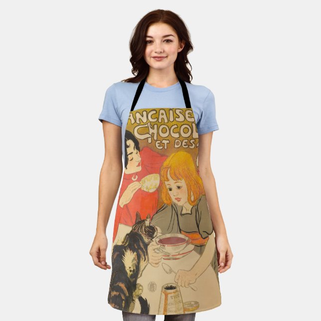 Delantal Empresa francesa de chocolate y té, Art Nouveau (Gastado)