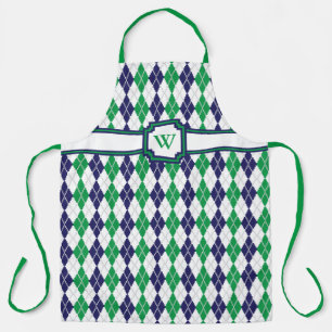 Delantal En el Green Argyle All-Over Print Apron