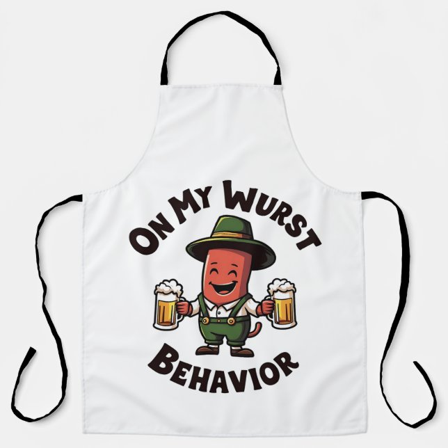 Delantal En Mi Comportamiento De Wurst Oktoberfest Funny (Anverso)