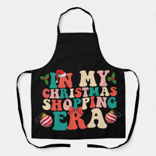 Delantal En Mi Era de Compras Navideñas Groovy Vacaciones