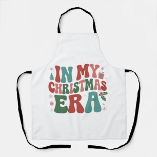 Delantal En mi era de Navidad, linda y divertida fiesta nav