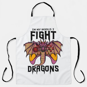 Delantal En mi mundo lucho contra los dragones