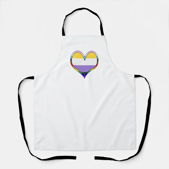 Delantal Enby Pride Heart Apron (Anverso)
